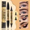 Eyeliner Eyebrow Pencil 2 in1,Black 4-Point Micro-Fork Tip Eyebrow Pen And Black Eyeliner, Long-Lasting Waterproof Dual-Ended Eyebrow Pen To Create Exquisite and Natural Eye Makeup for Women
