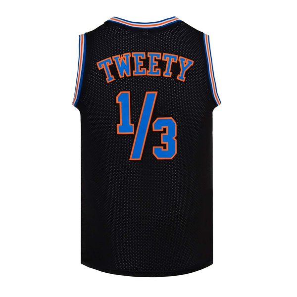 CNALLAR Mens Basketball Jersey 1/3 Tweety Space Movie Jersey White/Black (Black, Medium)