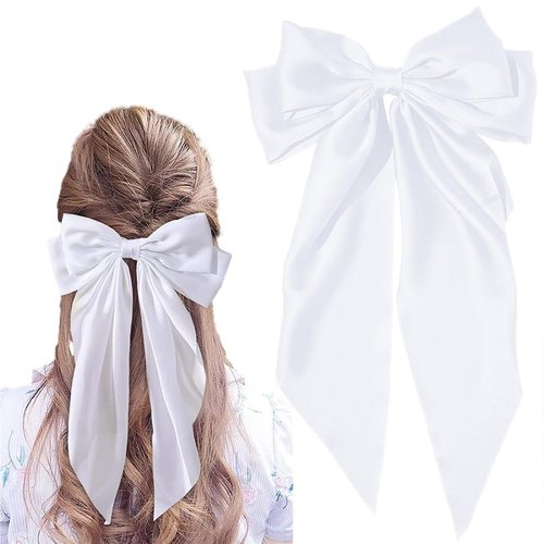 TULOBI Big Bow Barrettes Long Tail French Hair Bow Silky Satin Metal Hair Clip Hair Bowknot Clips...
