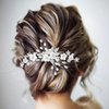 Gorais Flower Wedding Hair Pins Crystal Bridal Hair Pieces Pearl Bride Hair Clips Hair Accessories for Women and Girls (Pack of 3)