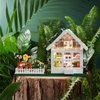 Flower House Building Mini Set with LED, City Street View Greenhouse Building Blocks Toy, Halloween Xmas Gift for Friends or Girls 8-12 Year