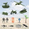 Wbzle Military Soldier Action Figures, 15PCS Army Soldier Set Including Military Base, Military Vehicles, Military Combat Toys, Army Toy Set for Kids Boys