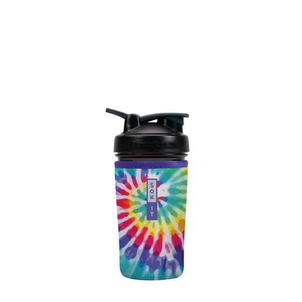Sok It Botl Sok Protein Blender Shaker Bottle Sleeve Insulated Neoprene Cover (Rainbow Tie Dye, Fits 24oz Blender)