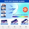 Oversized Computer Reading Glasses Blue Light Blocking, 4 Pairs Stylish Fashion Design Anti UV Ray/Eye Strain/Glare Readers Men Women, 1.5