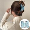 4 Pieces Elastic Hair Comb Clips Magic Stretchy Double Comb Hair Clips for Girls Women Hairstyle Hair Accessories (Metal Beads-Black,Brown,White,Blue)
