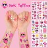 Preppy Temporary Tattoos Pink Preppy Themed Birthday Party Supplies Decorations Favors Stickers for Kids Girls Gifts Classroom School Prizes Rewards 20 Sheets