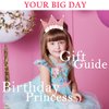 SuPoo Birthday Decorations for 3 Year Old Girl - Headband, Crown, Glitter Hair Band, Flower Princess Tiara Hair Accessory