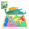 Dinosaur Toys for Kids Gifts：Wooden Dinosaur Puzzle - Toddler Birthday Gifts for Boy - Montessori Educational Toys for Toddler Boys