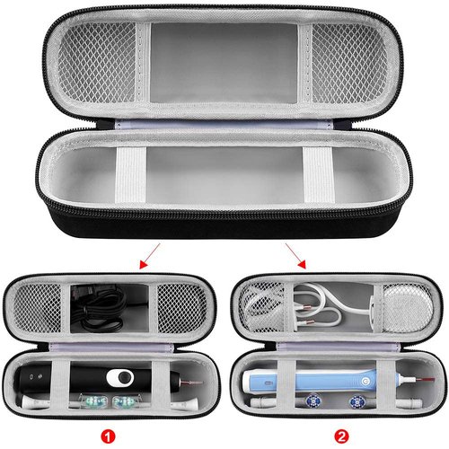 Toothbrush Travel Case Compatible with Philips for Sonicare for ProtectiveClean 4100 6100 5100 6500 7500/ for Oral-B Pro 1000 5000 7500 7000 6000 9600 Electric Toothbrush (Only Storage Holder Bag)