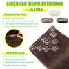 LORIEN Clip in Hair Extensions Real Human Hair, 24 Inch 120g, 4 Dark Brown, Clip in 100% Brazilian Remy Human Hair Extensions 8pcs Per Set with 18 Clips Double Weft