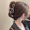 Music Note Hair Clips with Pearl Silver Metal Hair Accessories for Women Girls Elegant Note Curve Hair Claw Clips Shiny Hairpins Strong Hold Nonslip Hair Clip for Thick or Thin Hair Goddess Look 1 Pcs