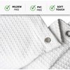 Creative Scents Fabric White Shower Curtain for Bathroom - Spa, Hotel Luxury Matt Waffle Weave Square Design, Water Repellent, 230 GSM Weighty Cloth, 72" x 72" for Decorative Bathroom Curtains