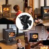 VODA Wood Stove Fan Small New Designed 4 Blades Heat Powered Fireplace Fans Eco Fan for Home Wood/Log Burner/Fireplace(Black)
