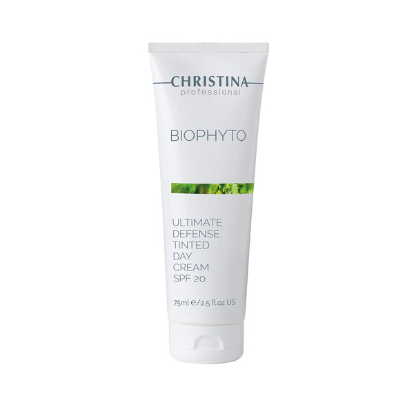 Christina Bio Phyto Tinted Day Cream with SPF 20 & Hyaluronic Acid | Hydrating Face Moisturizer with Tinted Pigments, Vitamin B9/B12, Green Tea Extract | Cream for Face with UVA/UVB Protection 75ml