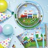 APOWBLS Train Birthday Plates And Napkins Party Supplies Dinnerware, Train Birthday Decorations, Plate, Cup, Napkin, Fork, Train Theme Chugga Choo Party Supplies For 1st 2nd 3rd Birthday | 24 Guests