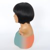 HOTJAR Pixie Cut Wigs For Black Women Short Human Hair Wigs With Bangs Short Layered Pixie Wigs Full Machine Made Wig Natural Black Color (Pixie cut wigs 292# 8 Inch)