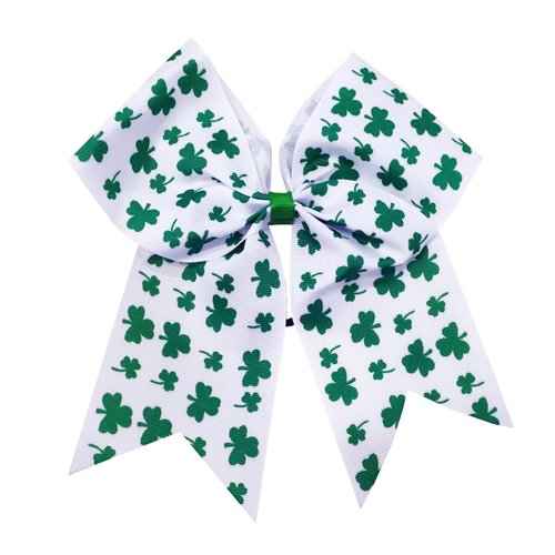 St. Patrick's Ponytail Holder Girls Cheerleader Hair Bow hair Tie Green St. Patrick's Day Hair rope Accessories(603) (A)
