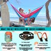 Mr. Mocks Single, Double, Triple Hammock, Light Weight Tree Straps, Aluminum Carabiners, Water Resistant Parachute Nylon, Easy Stuff Sack, Great Travel Camping Mock (Vintage TrackSuit, Double)