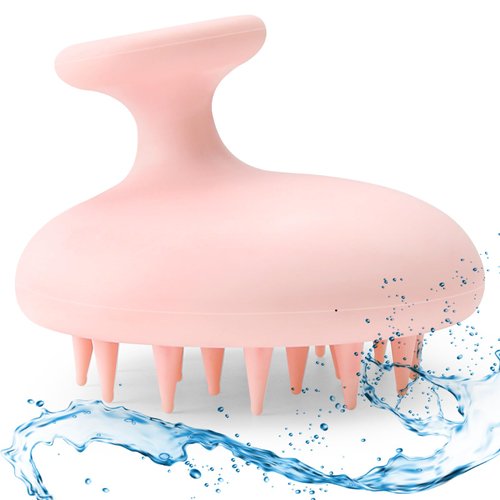 BSSUEENB Scalp Massager Hair Growth，Silicone Scalp Scrubber Shampoo Brush, Scalp Brush for Hair Growth & Dandruff Removal,Hair Shampoo Brush for Scalp Exfoliator (Pink)