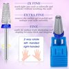 3 Pieces Nail Carbide 5 in 1 Bit Multi-function Tapered Shaping Nail Drill Carbide Nail Drill Bit Use for both Left to Right Handed, 3/32 Inch Nail Bit for Fast Remove Acrylic Gel Nail (Silver)
