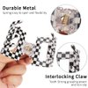 Ahoney 4 Pack Checkered Hair Claw Clips for Thin Hair 2" Y2k Accessories Cute Small Hair Clips for Thick Hair for Women Girls