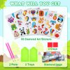 GWAHSA 60pcs 5D Diamond Art Stickers Arts and Crafts Creative Gem Art Paint by Number Kits for Kids Ages 4-6 6-8 8-12 Boys Girls DIY Mosaic Stickers Toys for Birthday Party Halloween Christmas Gifts