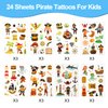 Qpout 24 Sheets Pirate Tattoos for Kids, Pirate Tattoos Temporary (240+Patterns), Pirate Theme Fake Tattoos for Kids Pirate Birthday Party Favors Boys Girls Pirate Party Bag Fillers