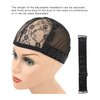 1 Pc Black Lace Mesh Weaving Wig Cap Silicone Grip Elastic Band Wig Cap with Removable Adjustable Silicone Nonslip Wig Band for Making Wig Keeping Wig in Place