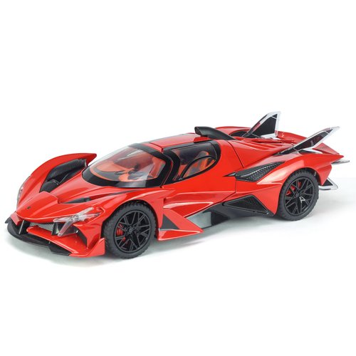 Toy Cars Apo Project EVO Model 1:24 Metal Diecast Car Toys with Light and Sound Pull Back Car for 3 4 5 6 7 Year Old Boys (Red)