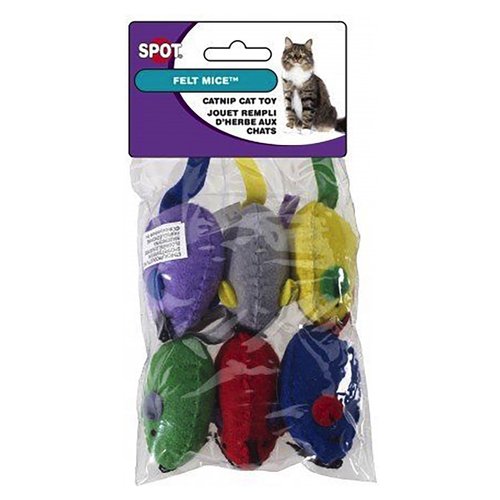 Ethical Pet Felt Mice with Catnip Cat Toy (6 Pack) [Set of 3]