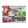Melissa & Doug Around the Fire Station Sound Puzzle - Wooden Peg Puzzle (8 pcs)