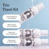 Rizos Curls Trio Travel Kit, Travel Hydrating Shampoo & Deep Conditioner & Curl Cream Bundle, Gently Cleanse and Hydrate, Style & Define Curls for Frizz Free Volume