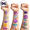Space Temporary Tattoos Birthday Themed Party Supplies Decorations Favors 8 Sheets 96PCS Decor Cute Stickers Tattoos for Class School Prizes Gift for Kids Boys Girls Carnival Christmas Rewards