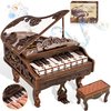 3D Wooden Puzzles for Adults, Playable Piano Model Kit 1:20 Scale Building, 3D Puzzles Wooden Music Box, Magic Wooden Building Kits Piano Christmas Birthday Gifts for Adults Teens