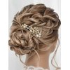 Heread Pearl Bride Wedding Hair Pins Crystal Bridal Headpiece Hair Accessories for Women and Girls （Pack of 3） (Gold)
