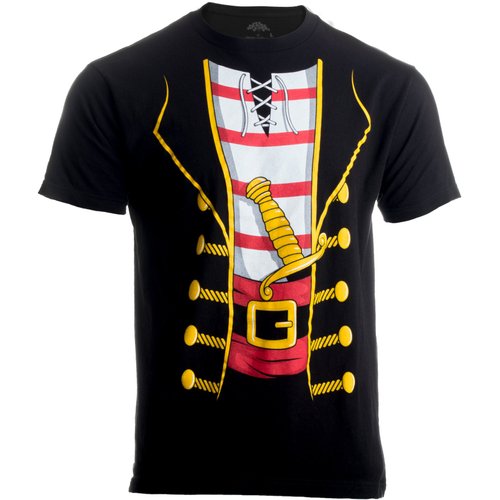 Ann Arbor T-shirt Co. Pirate Costume | Jumbo Print Novelty Funny Caribbean Cruise Shirt Unisex T-Shirt-Adult,2XL