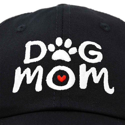 DALIX Dog Mom Baseball Cap Women's Hats Dad Hat in Black