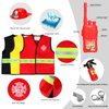 Cocojeci Boys Dress up Trunk Costumes Set,15pcs Pretend Role Play Set Fireman, Police, Construction Worker Costume with Accessories for Kids Ages 3-7