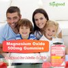 500mg Magnesium Oxide Gummies for Adults & Kids - Sugar Free Magnesium Gummies Supplement for Nerve, Bone & Muscle Support, Vegan, Non-GMO, Strawberry Flavor, 120 Count