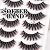 Hermosa Hollywood Glam, Vegan Mink False Eyelashes with 10 Pairs, Silk Materials and black and Brown hairs mixes, Black Cotton Band with Light weight Hair, Reusable for over 20 times HMC02