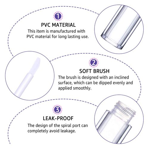 AMORIX 24 Pack Pearl Diamond Lip Gloss Tubes with Wand 5ml Empty Lip Gloss Containers Lipgloss Bottles with Stoppers + 2pcs Syringes for DIY Lip Gloss Balm