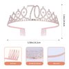 JasperKino 70th Birthday Sash and Tiara Set Rose Gold Birthday Sash Crown Birthday Party Favors Supplies for Girls Birthday Party
