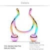 SCERRING Fake Septum Nose Hoop Rings Stainless Steel, Lip, Ear & Nose Ring, Non Piercing Clip On Nose Rings, Body Piercing Jewelry 20PCS Mix Color 1#