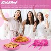 durony 96 Pieces Let's Go Party Supplies Serve 24 Guests Hot Pink Birthday Party Plates Disposable Paper Napkins Forks Bachelorette Decorations for Birthday Disco Pink Girl Party Decorations