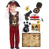 BIBUTY Pirate Costume Kids Halloween Costumes for Boys Girls, Pretend Play & Dress Up Clothes for Little Boys Girls Halloween Costumes for Kids, Toddler Boys Pirate Costume Toys Gifts for Kids 3-6