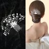 Bride Wedding Pearl Hair Accessories for Women Wedding Hair Pieces for Brides Wedding Hair Accessories Bridal Hair Comb Bride Bridesmaid Wedding Hair Clip Pearl Hair Side Comb Silver Rhinestone