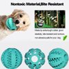 Idepet Dog Toy Ball, Nontoxic Bite Resistant Toy Ball for Pet Dogs Puppy Cat, Dog Pet Food Treat Feeder Chew Tooth Cleaning Ball Exercise Game IQ Training Ball(2 Pack-Blue&Green)