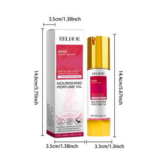 Rose Body Oil, Body Oil for Dry Skin Argan Oil, Jojoba Seed Oil Vitamin E,Body Juice Oil Floral Scents, Watery Texture, Long-lasting Nourishing & Enhancing Charm,Natural Perfume Oil After Shower