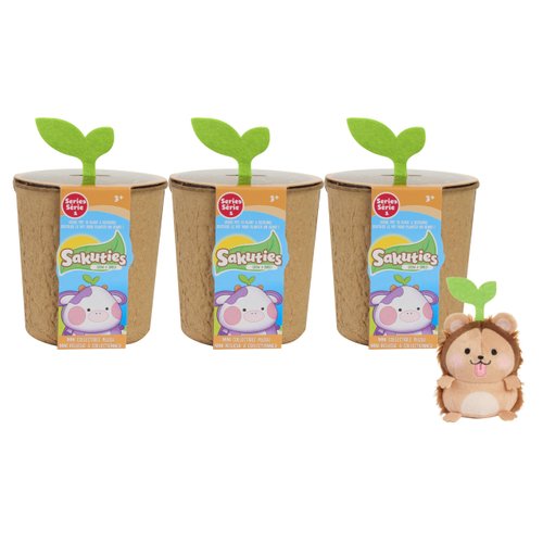 Sakuties Mini Collectible Stylized Plush Stuffed Animals, 3-pack Blind Collectible, Kids Toys for Ages 3 Up by Just Play