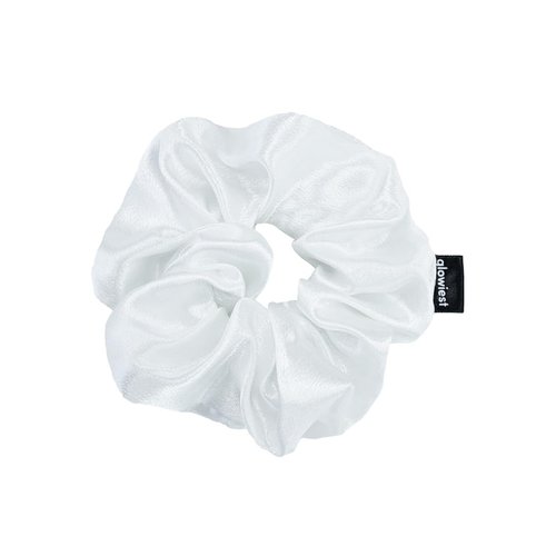glowiest Effortless Satin Hair Scrunchies (White)- Daily Essentials, For All Hair Types, Korean H...